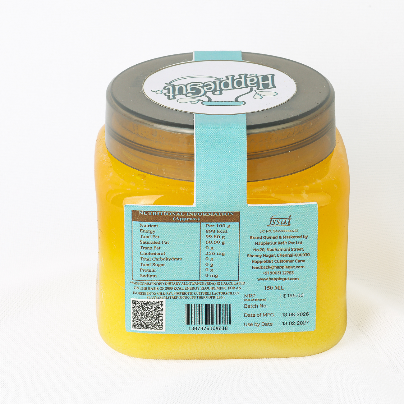 HappieGut Postbiotic Ghee — Traditional Richness, Gut-Inspired Wellness
